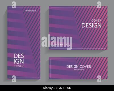Set of booklets with geometric lines Stock Vector