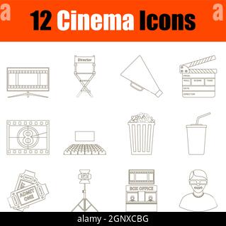 Cinema Icon Set Stock Vector