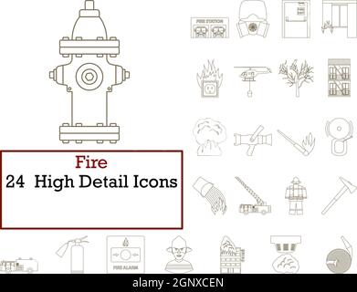Fire Icon Set Stock Vector