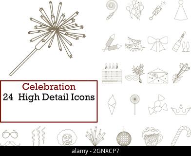 Celebration Icon Set Stock Vector
