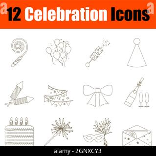 Celebration Icon Set Stock Vector