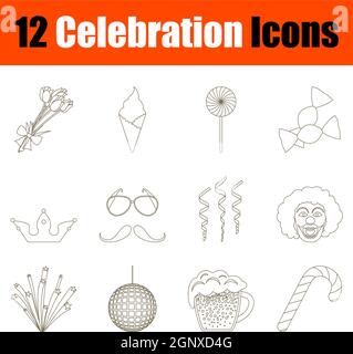 Celebration Icon Set Stock Vector