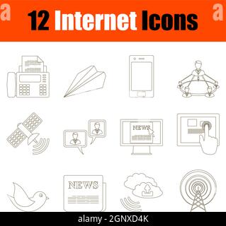 Internet Icon Set Stock Vector