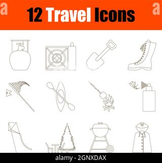 Travel Icon Set Stock Vector
