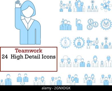Teamwork Icon Set Stock Vector