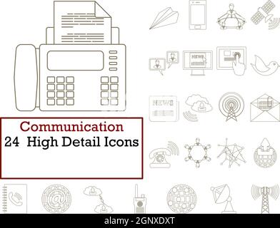 Communication Icon Set Stock Vector