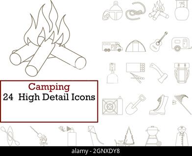 Camping Icon Set Stock Vector