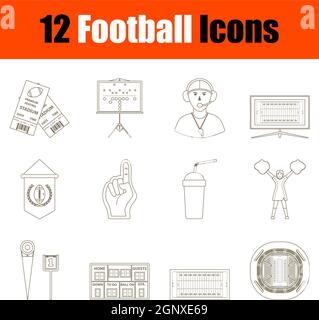Football Icon Set Stock Vector