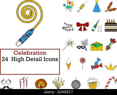 Celebration Icon Set Stock Vector