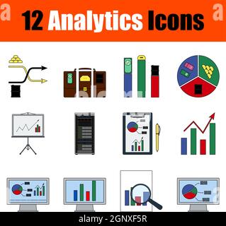 Analytics Icon Set Stock Vector