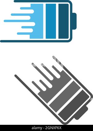 Battery logo icon design template vector Stock Vector