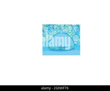 Birth of Jesus in Bethlehem - abstract card Stock Vector