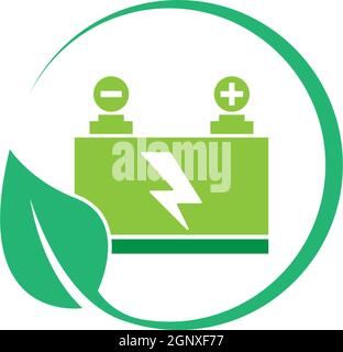 Battery logo icon design template vector Stock Vector