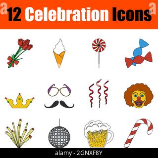 Celebration Icon Set Stock Vector