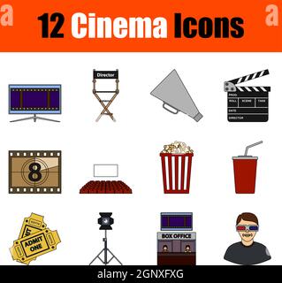Cinema Icon Set Stock Vector