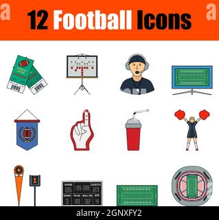Football Icon Set Stock Vector