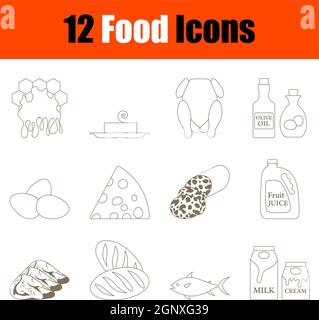 Food Icon Set Stock Vector