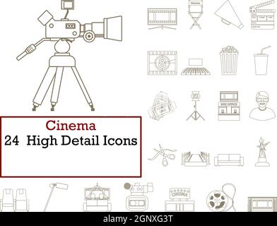 Cinema Icon Set Stock Vector