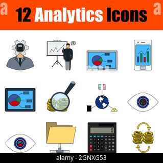 Analytics Icon Set Stock Vector