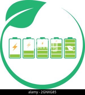 Battery logo icon design template vector Stock Vector