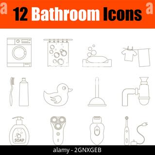 Bathroom Icon Set Stock Vector