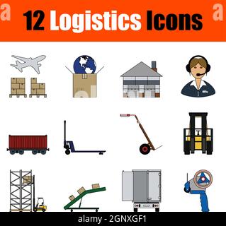 Logistics Icon Set Stock Vector