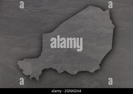 Map of Niger on dark slate Stock Photo