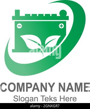Battery logo icon design template vector Stock Vector
