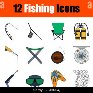 Fishing Icon Set Stock Vector