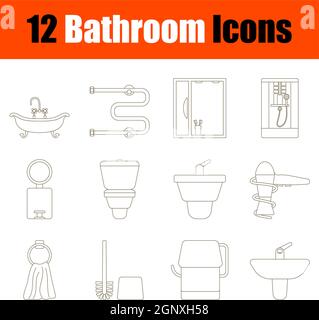 Bathroom Icon Set Stock Vector