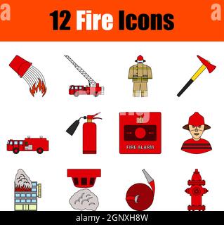Fire Icon Set Stock Vector