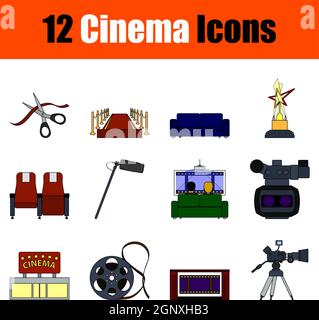 Cinema Icon Set Stock Vector