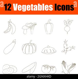 Vegetables Icon Set Stock Vector