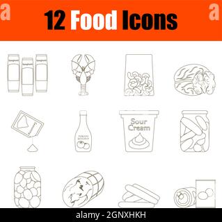 Food Icon Set Stock Vector