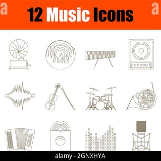 Music Icon Set Stock Vector