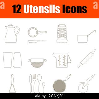 Utensils Icon Set Stock Vector