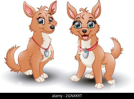 Vector illustration of Adorable dogs cartoon Stock Vector