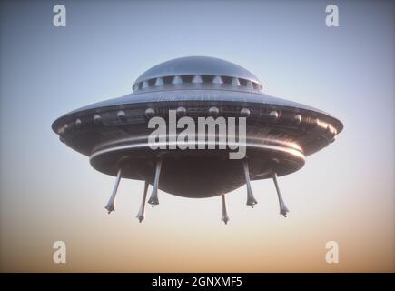 Unidentified Flying Object - UFO. Clipping path included. Stock Photo