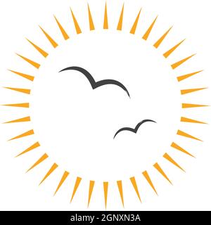sun ilustration logo vector icon Stock Vector
