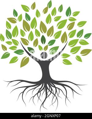 people Tree icon logo template vector Stock Vector