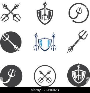 Trident Logo Template vector icon illustration Stock Vector