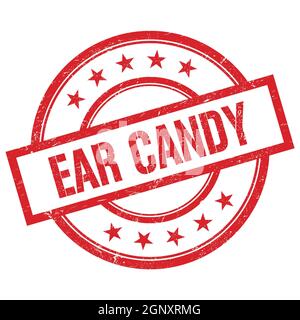 EAR CANDY text written on red round vintage rubber stamp. Stock Photo