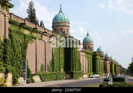 Monumental architecture of Mirogoj cemetery arcades in Zagreb, Croatia Stock Photo