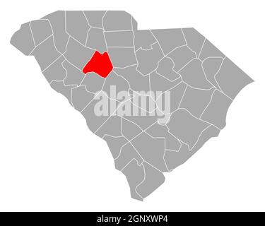 Map of Newberry in South Carolina Stock Photo