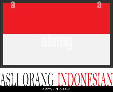 Made in Indonesia, Indonesian flag icon logo vector Stock Vector