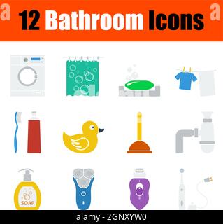 Bathroom Icon Set Stock Vector