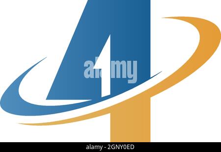Number 4 circle Logo, Concept Number 4 + icon circle vector Stock Vector