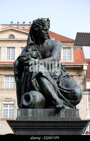 Archduke Johann Fountain, allegorical representation of the river Sann, Hauptplatz square, Graz, Styria, Austria Stock Photo