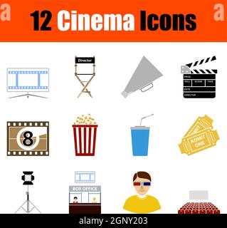Cinema Icon Set Stock Vector