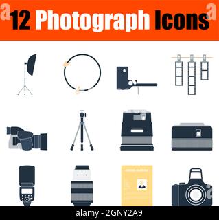 Photograph Icon Set Stock Vector